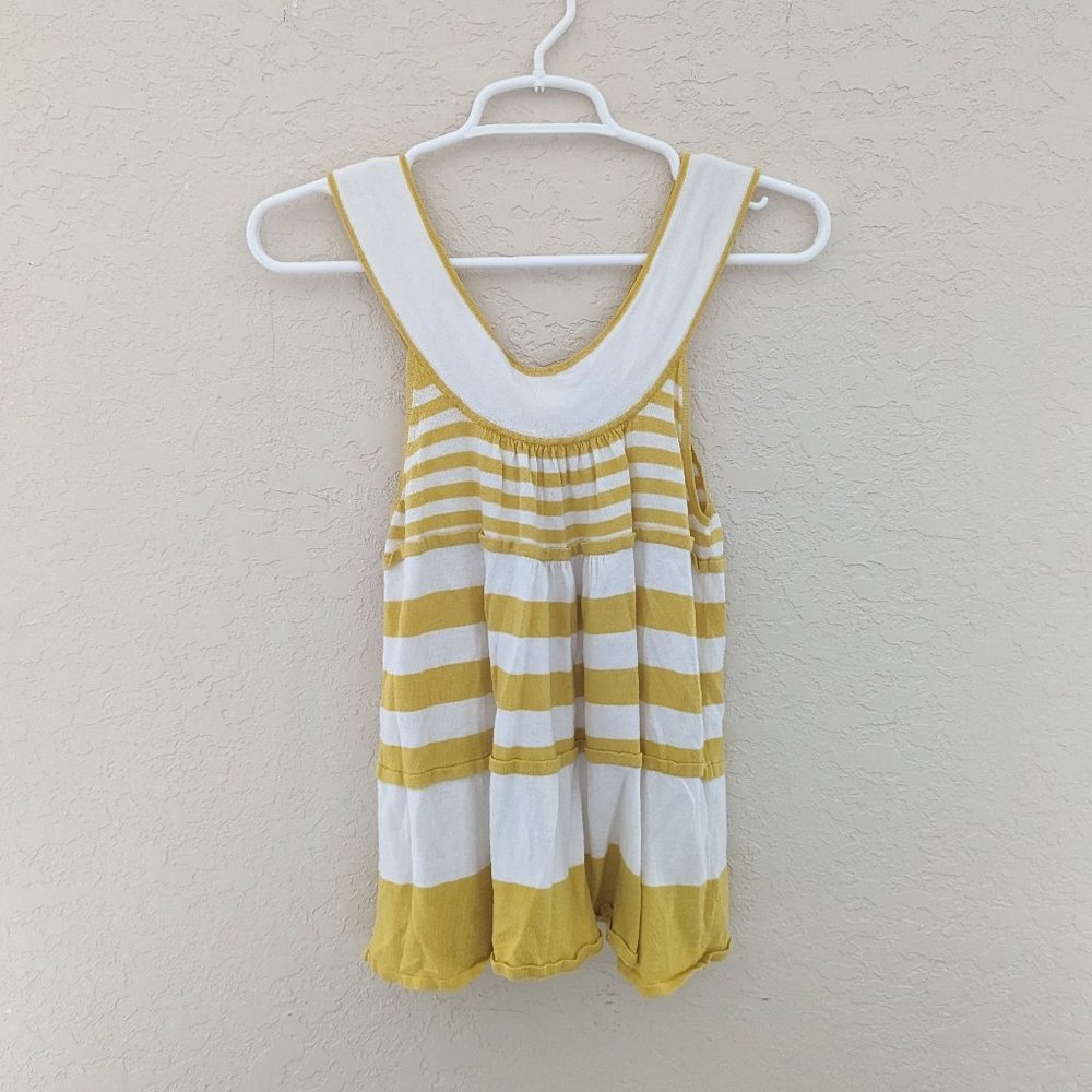 Free People Retro 70's Ruffle Layered Off the Shoulder Striped Tank Sz S